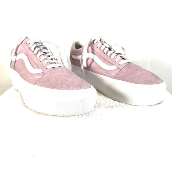 Vans Women's 10 Athletic Shoes Violet Suede White Accents Sparkle Laces Sneakers - Picture 3 of 9